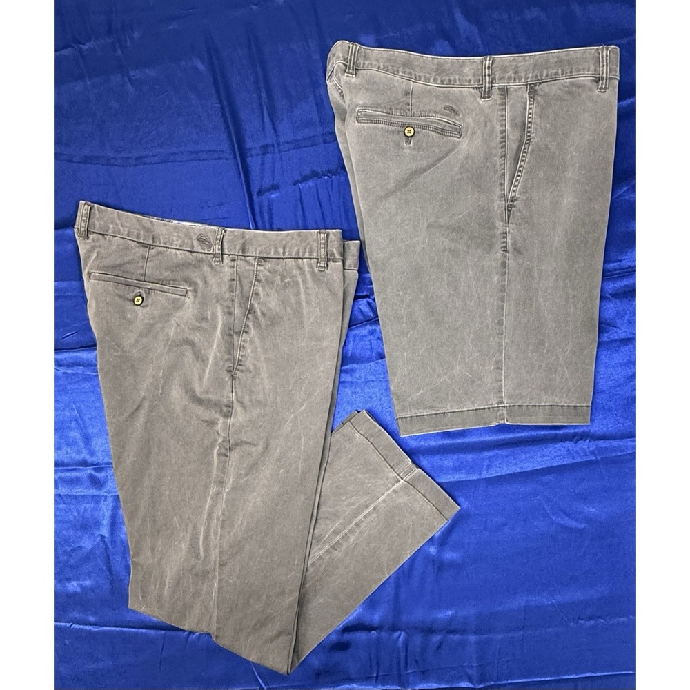 Tommy Bahama Men's 38x30 Pants Fog Gray Boracay Island Shorts 10" Inseam Bermuda